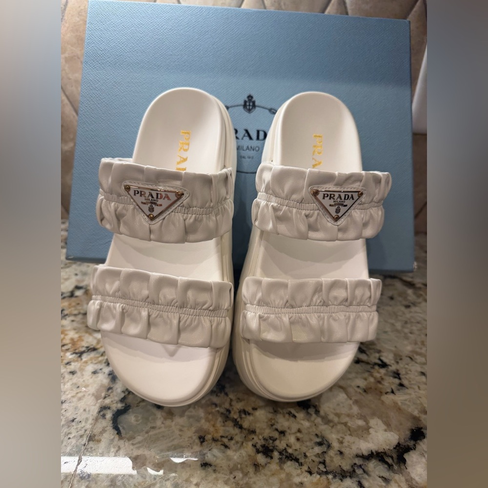 Prada Calzature Uomo White Sandals size 36 / US 6